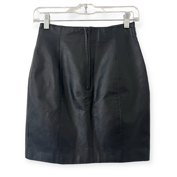 Byrnes & Baker Leather Pencil Mini Skirt Black Sz 8 (dd) - Picture 6 of 15